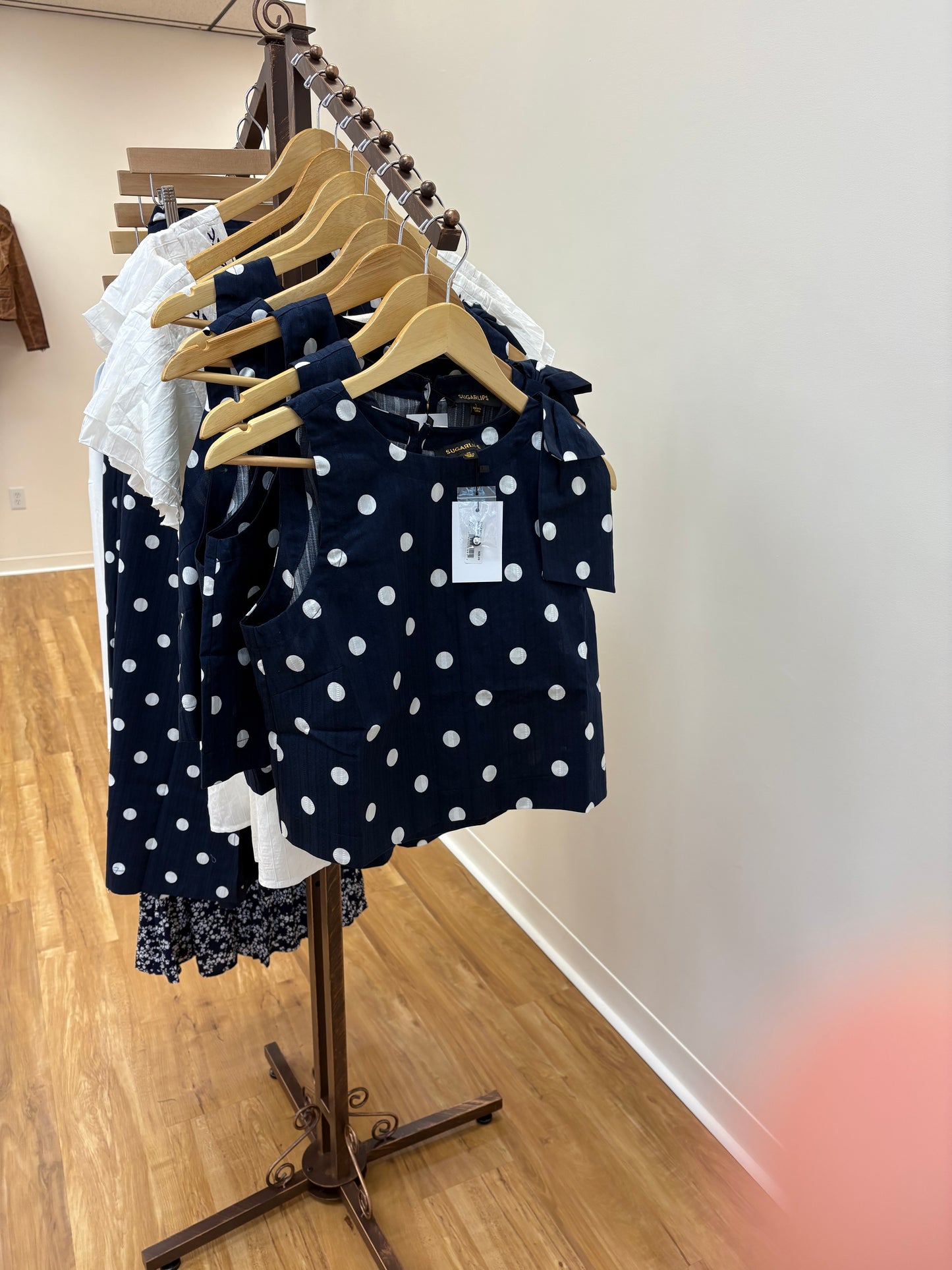 Caryn Poka Dot Sleeveless Top