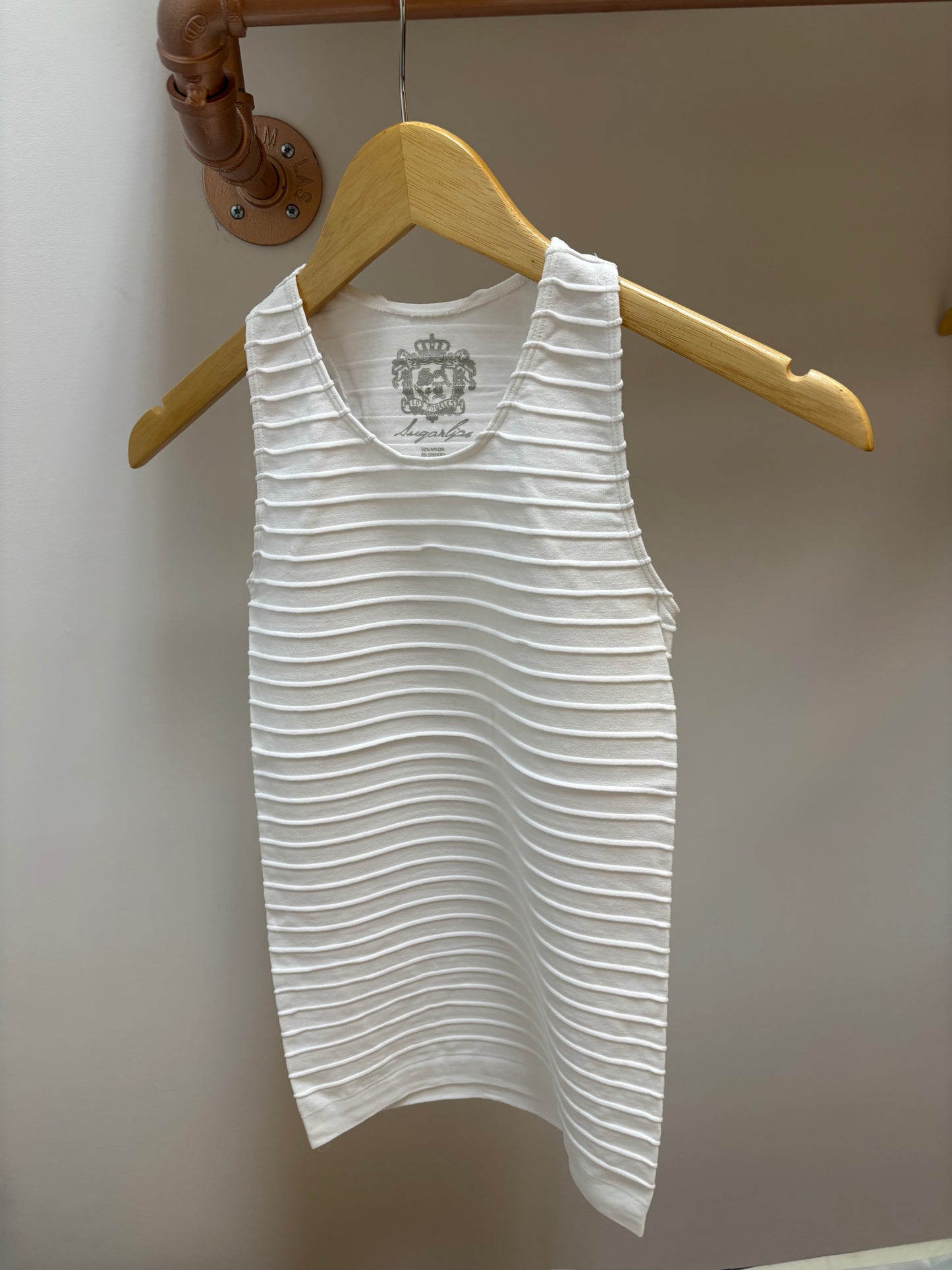 White Tank Seamless Ribbed Sugar Lips