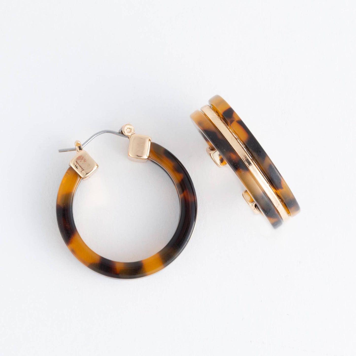 Sloane Tortoiseshell Circle Acrylic Hoop Earring: Classic Tortoise