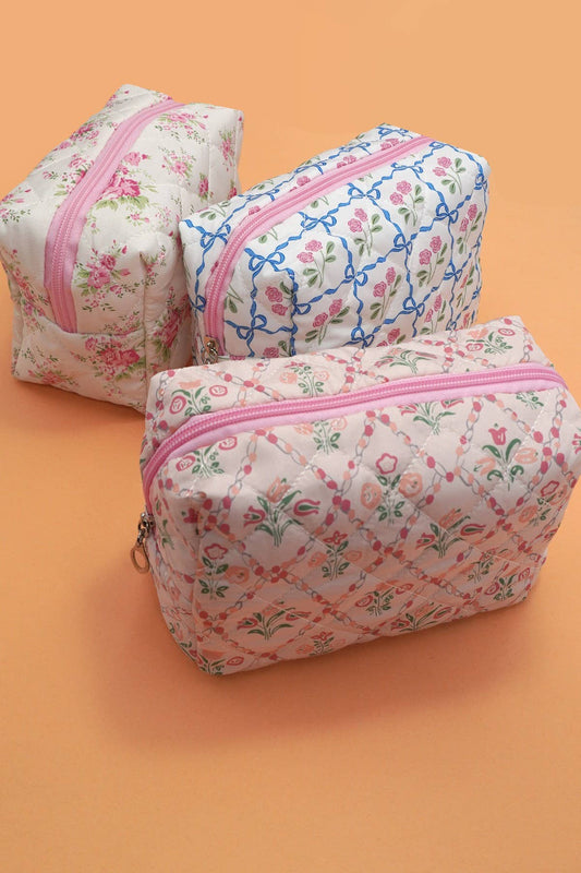FLORAL TOILE PATTERN MAKEUP COSMETIC POUCH BAG | 40P562