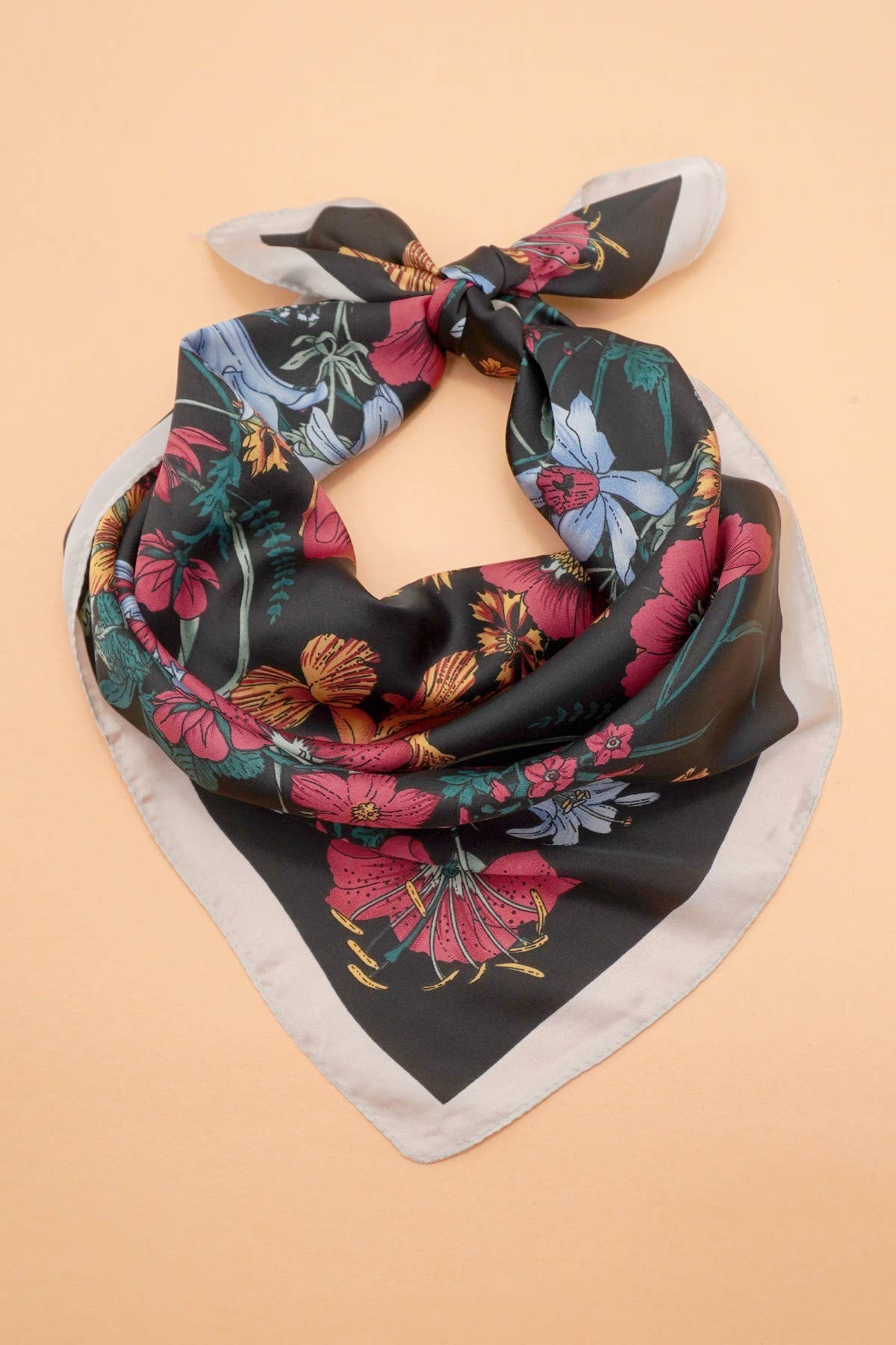 LARGE FLORAL PRINT BANDANA SCARF | 40SC651
