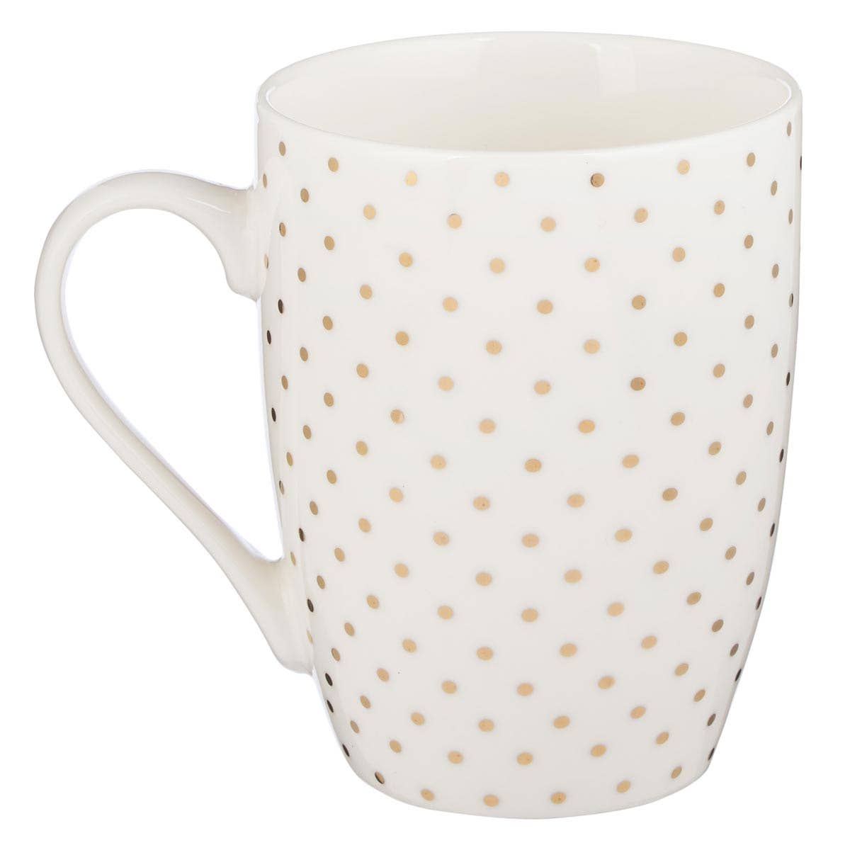 Mug White with Gold Polka Dots Strength & Dignity
