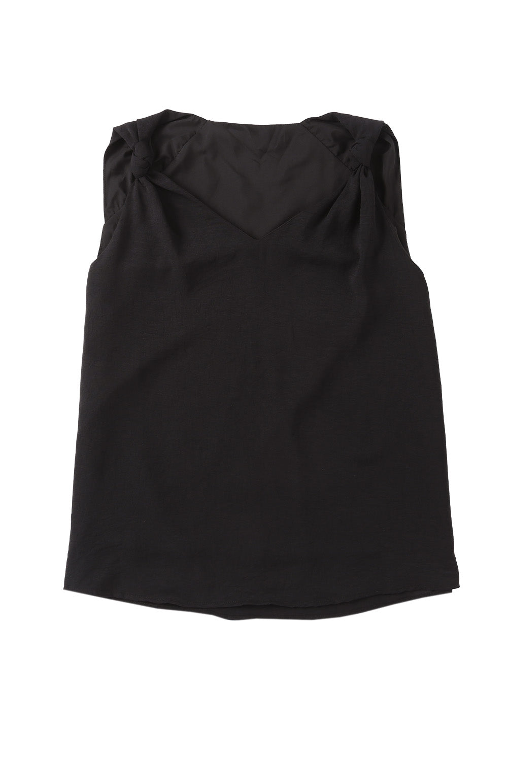 Black V Neck Sleeveless Shirt