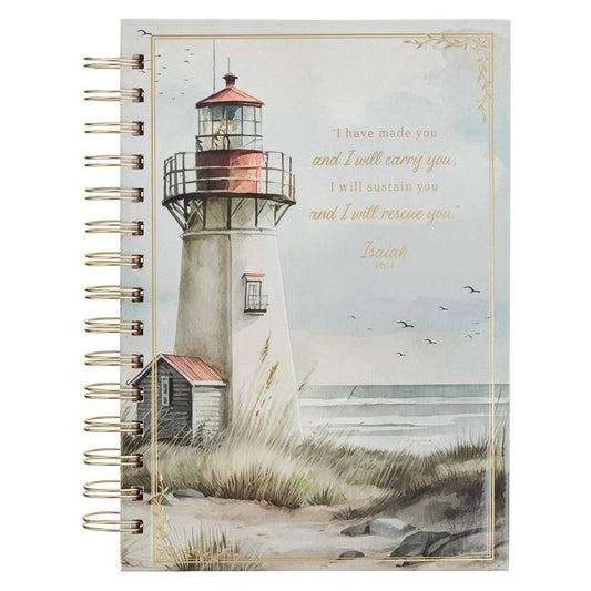 Journal Wirebound Lighthouse I Will Carry You Isa. 46:4