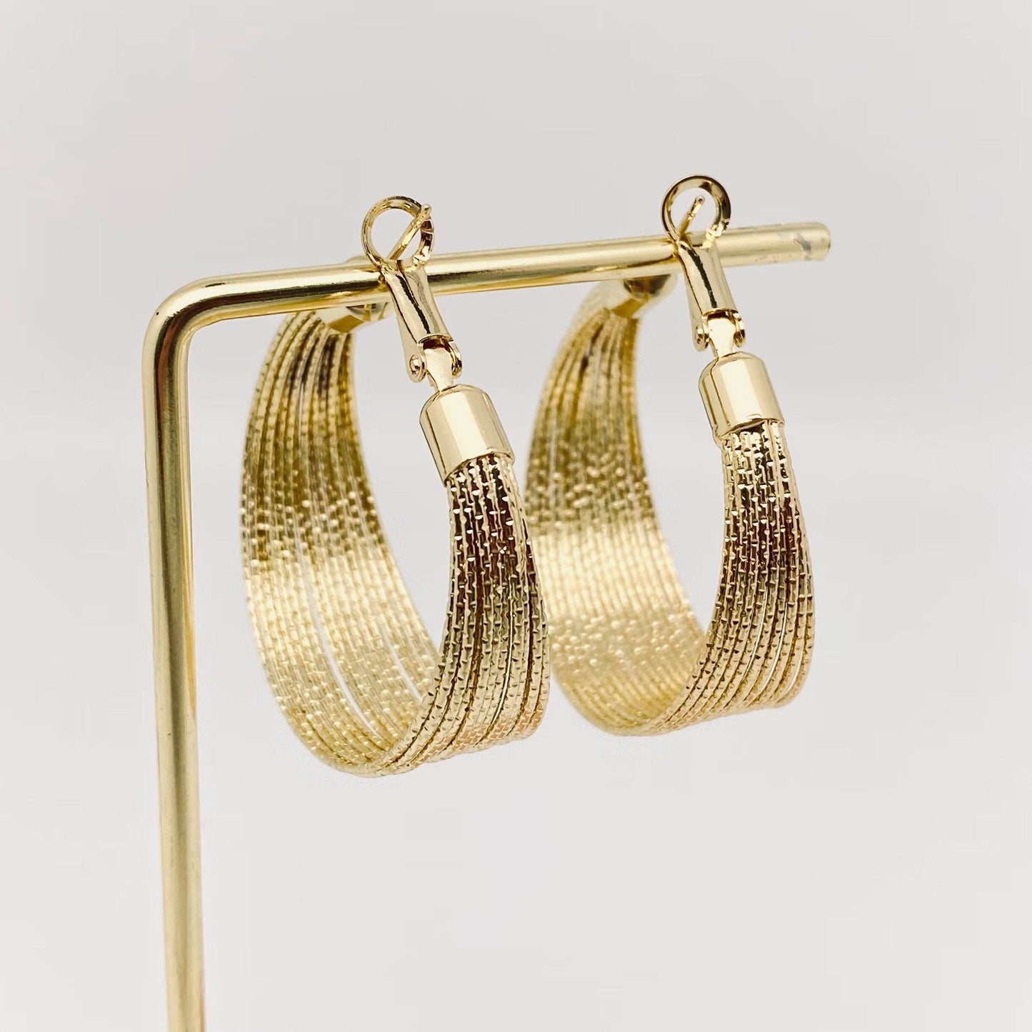 Golden Multi-layer Coil Hoop Earring