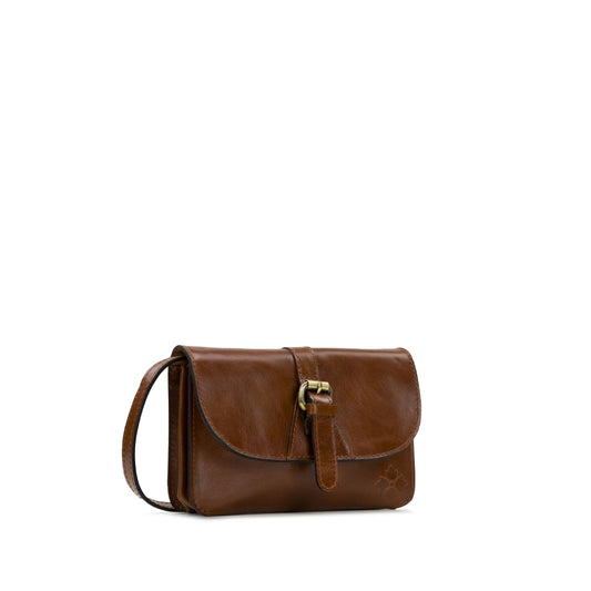 Patricia Nash Torri Crossbody - Vintage Distressed Leather: Cognac