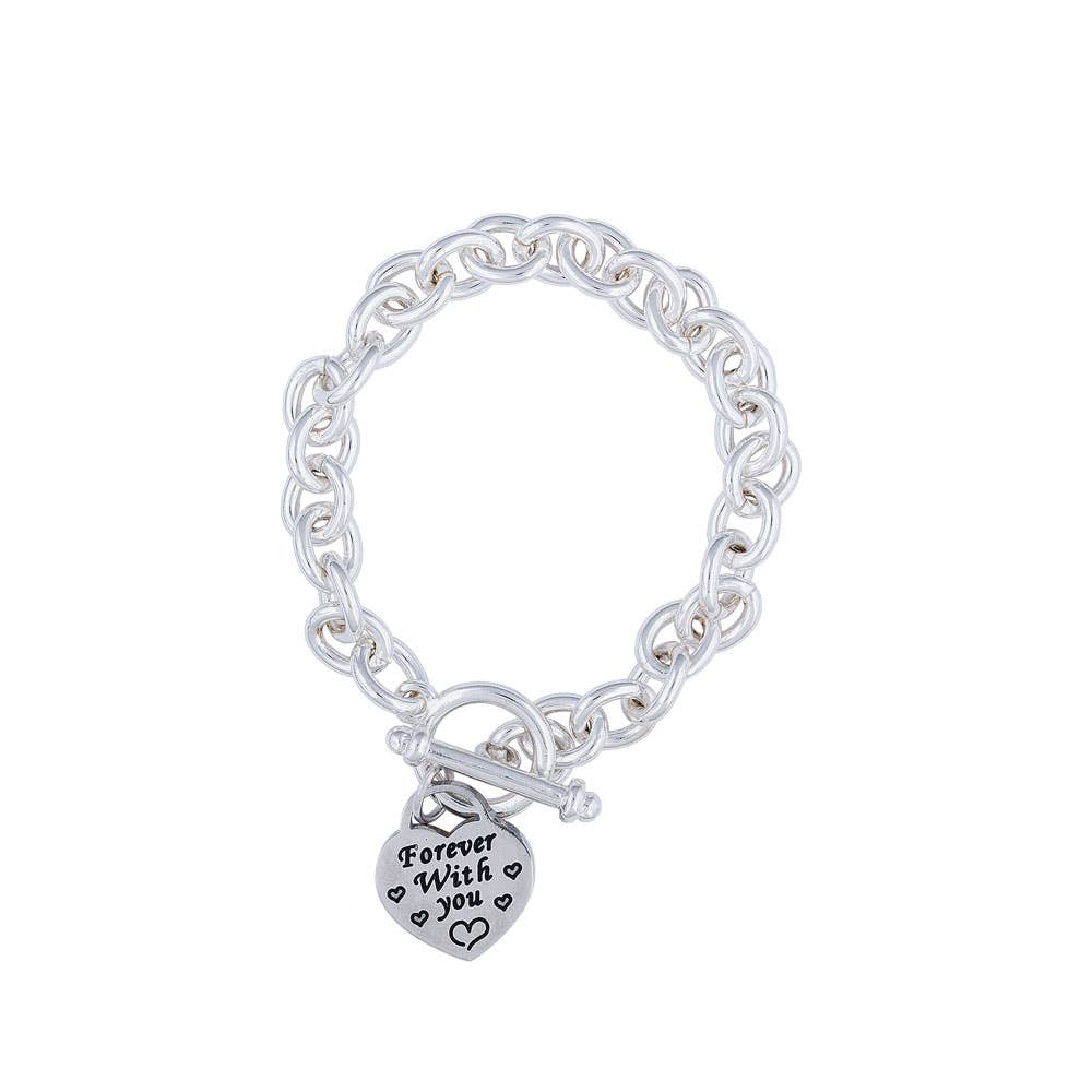 FASHION TIFFANY STYLE HEART TAG BRACELET--
FOREVER WITH YOU