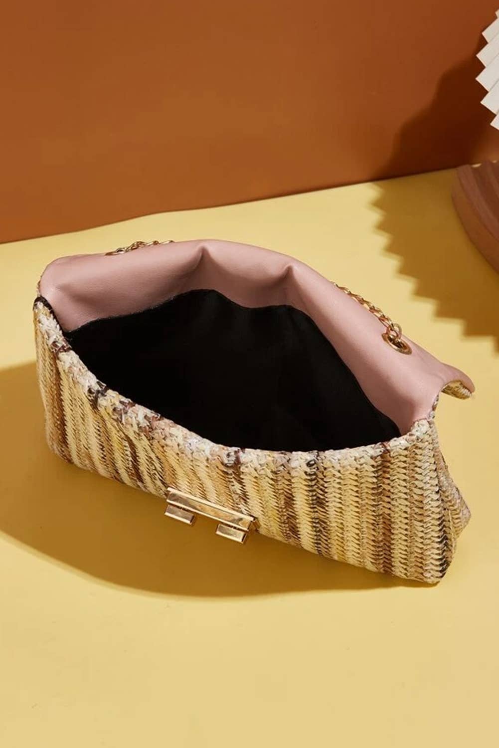 LDC Bohemian Woven Gold Chain Shoulder Bag