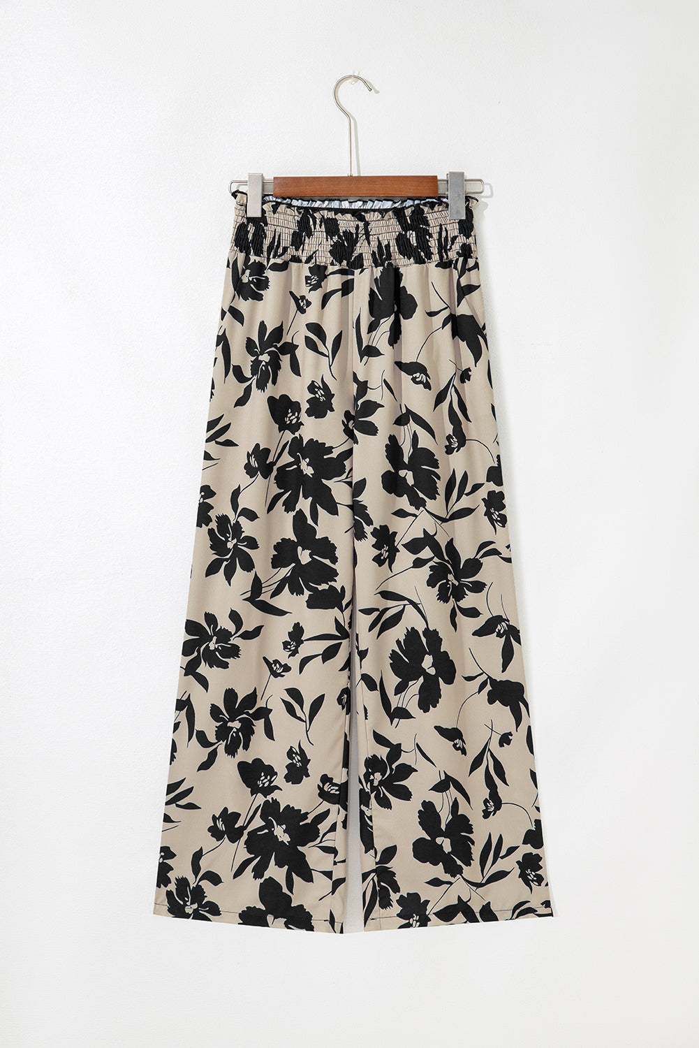 Floral Frill Waist Wide Leg Pants