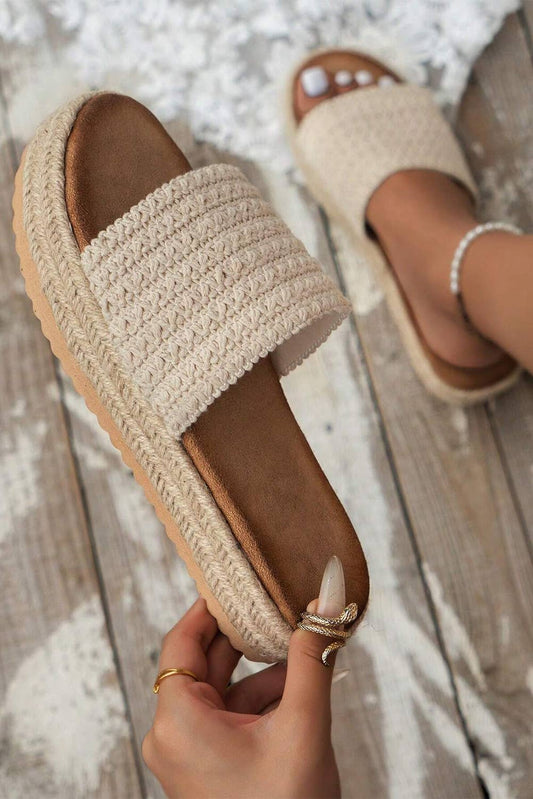 LDC Boho Woven Non-slip Wedge Slippers