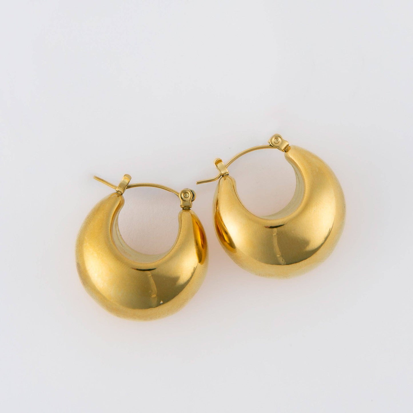 Narelle Waterproof Bowl Hoop Earrings: Yellow Gold