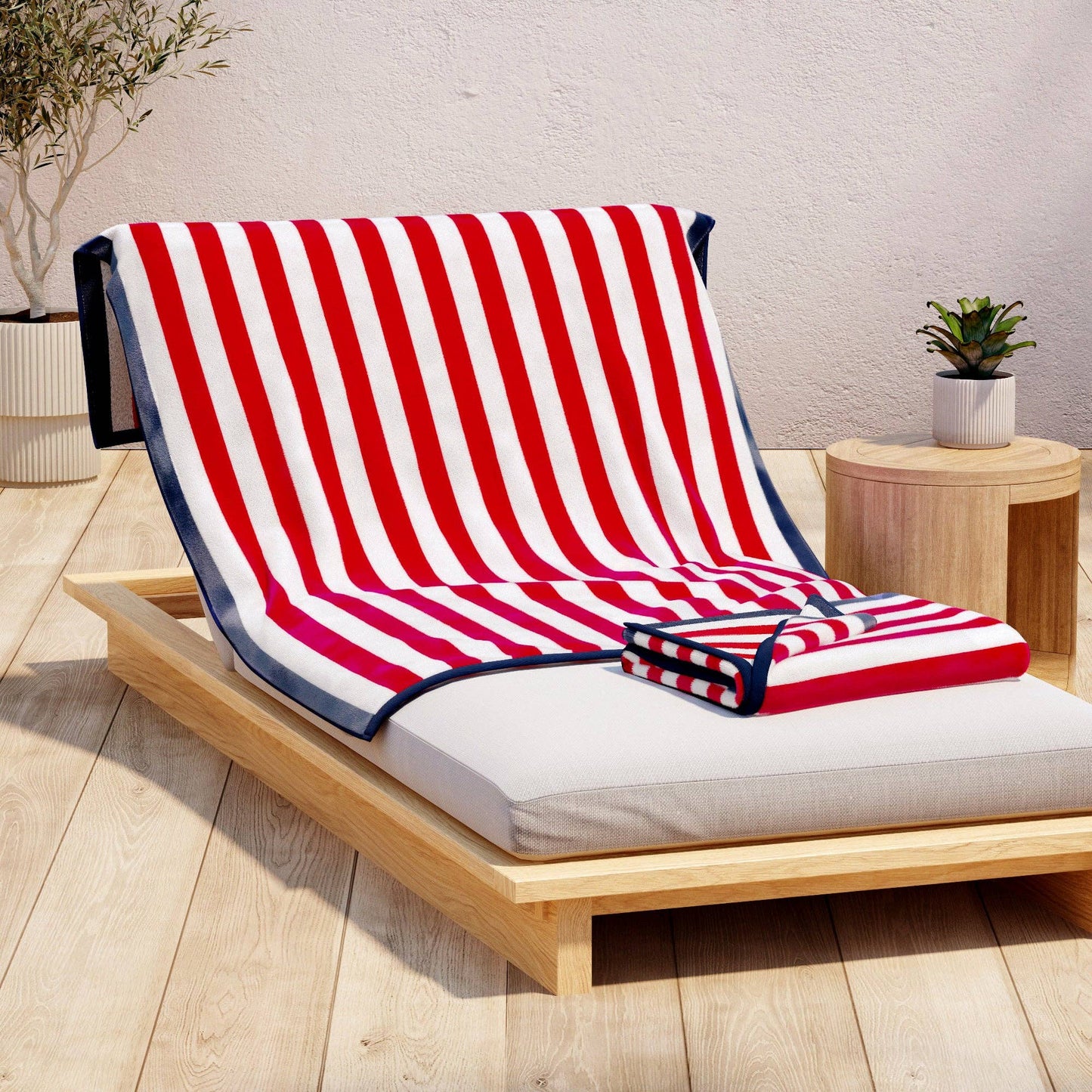 Oversized Striped Border Cabana Beach Towel - Santa Cruz