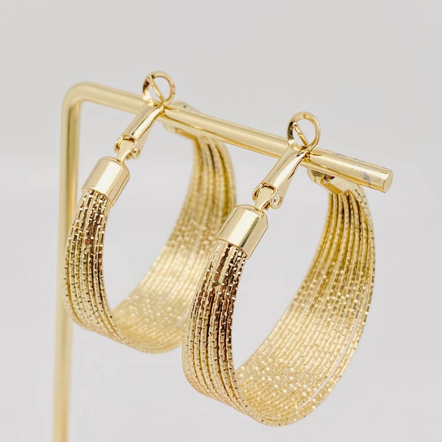 Golden Multi-layer Coil Hoop Earring