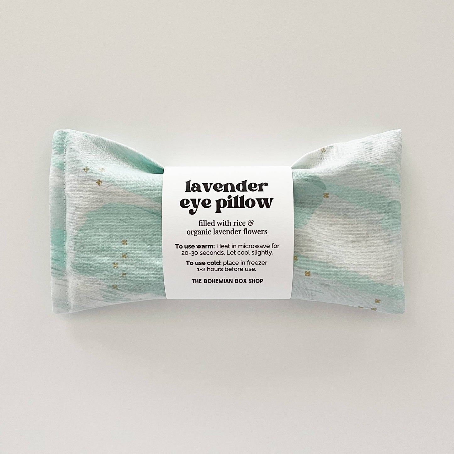 Lavender Eye Pillow - Mint, White & Gold Stars