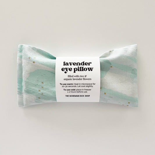 Lavender Eye Pillow - Mint, White & Gold Stars