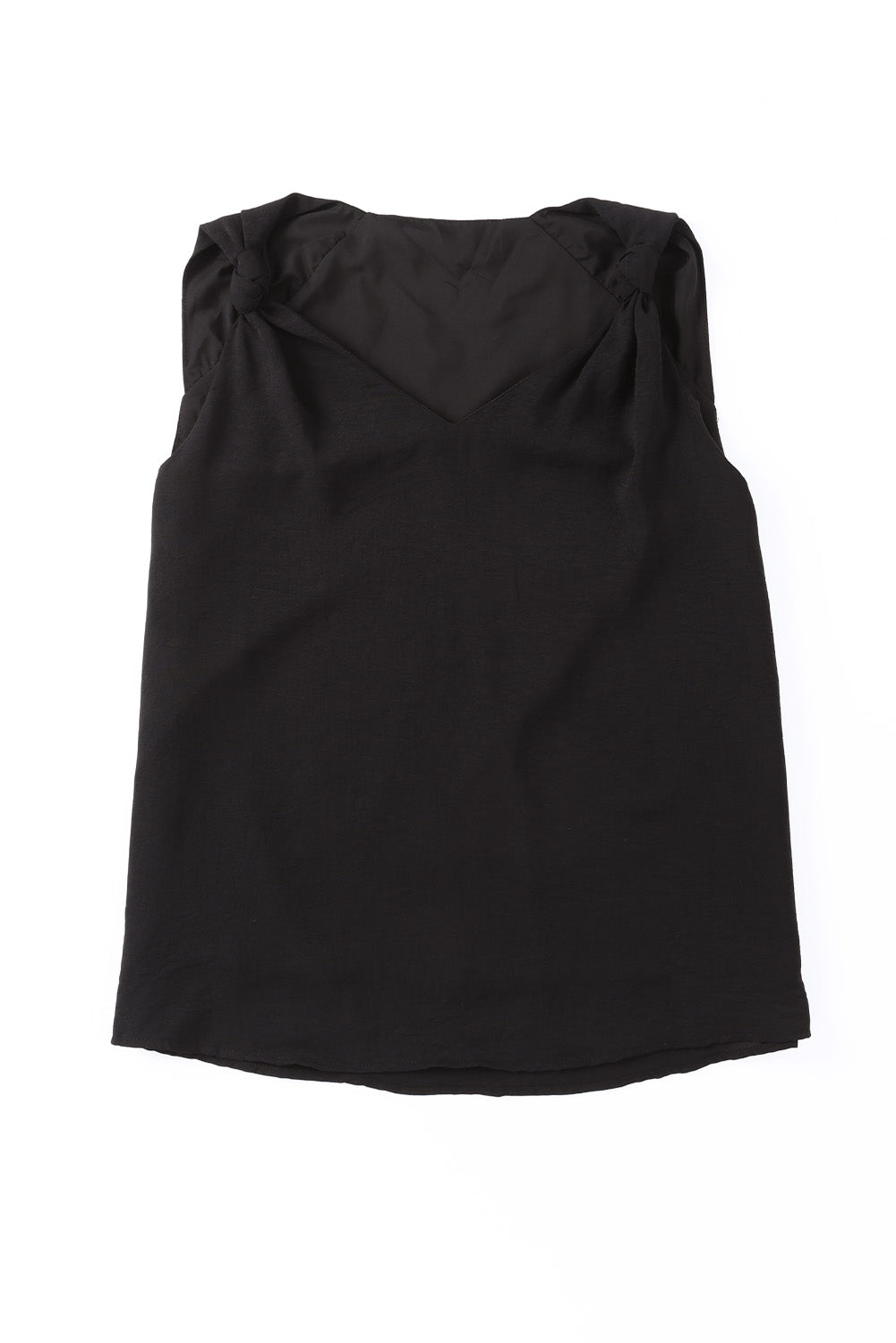 Black V Neck Sleeveless Shirt