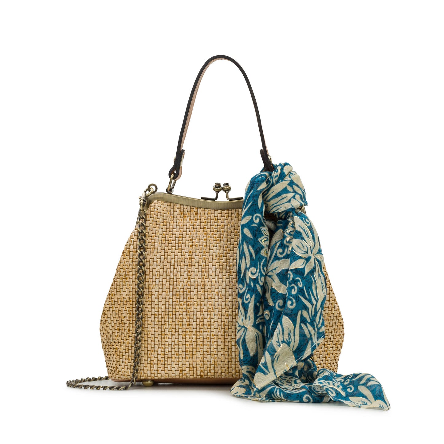 Patricia Nash Laureana Satchel with Scarf - Burnished Woven: Spring Multi