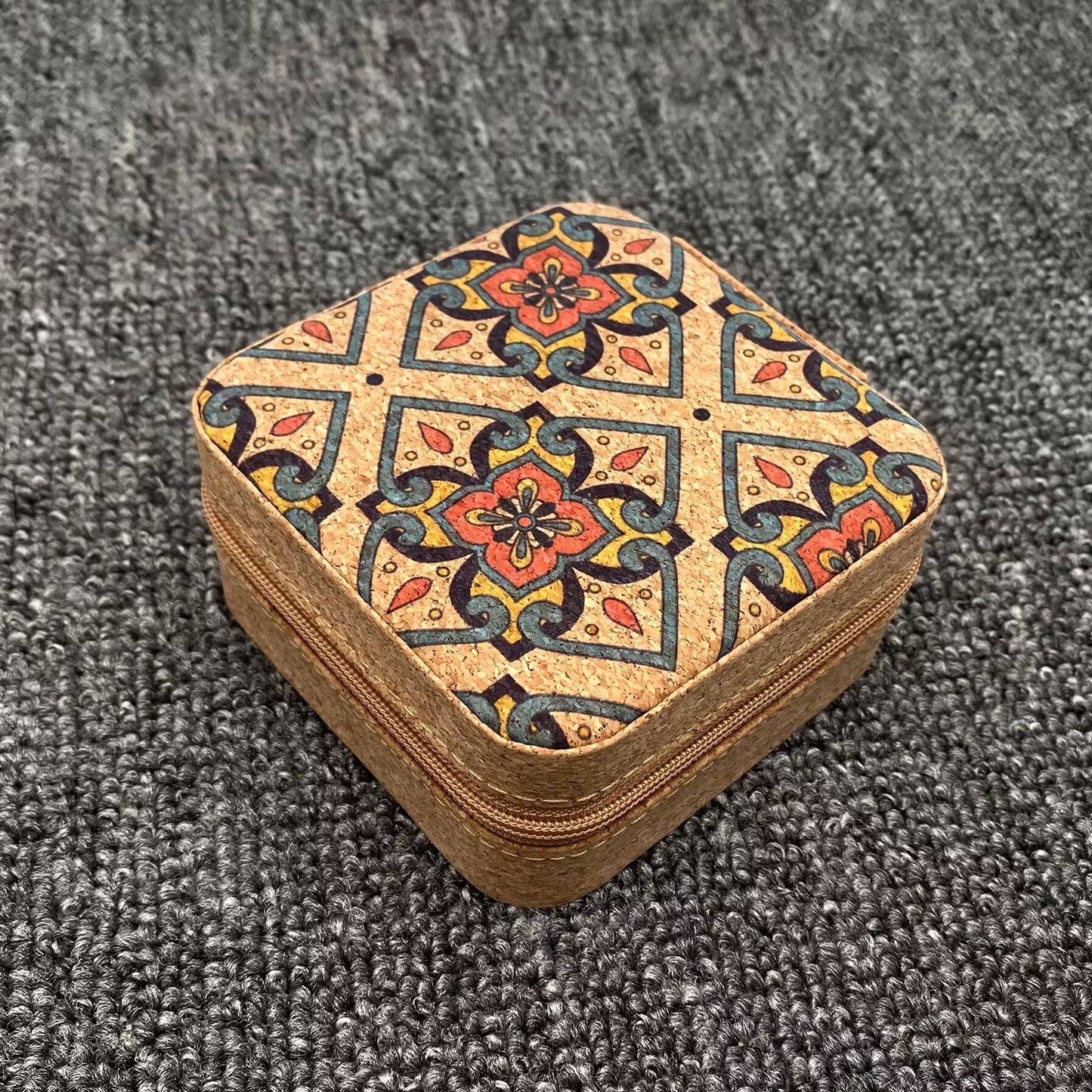 Vintage Crushed Wood Grain PU Leather Jewelry Storage Box: B