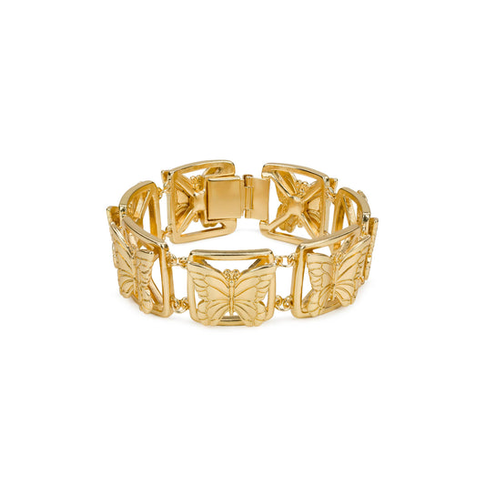 Patricia Nash Butterfly Link Bracelet: Matte Gold