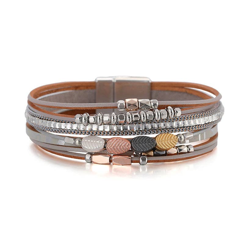 Bohemian Style Leather Multi-Layer Bracelet Bangle - BJ/LB: 2