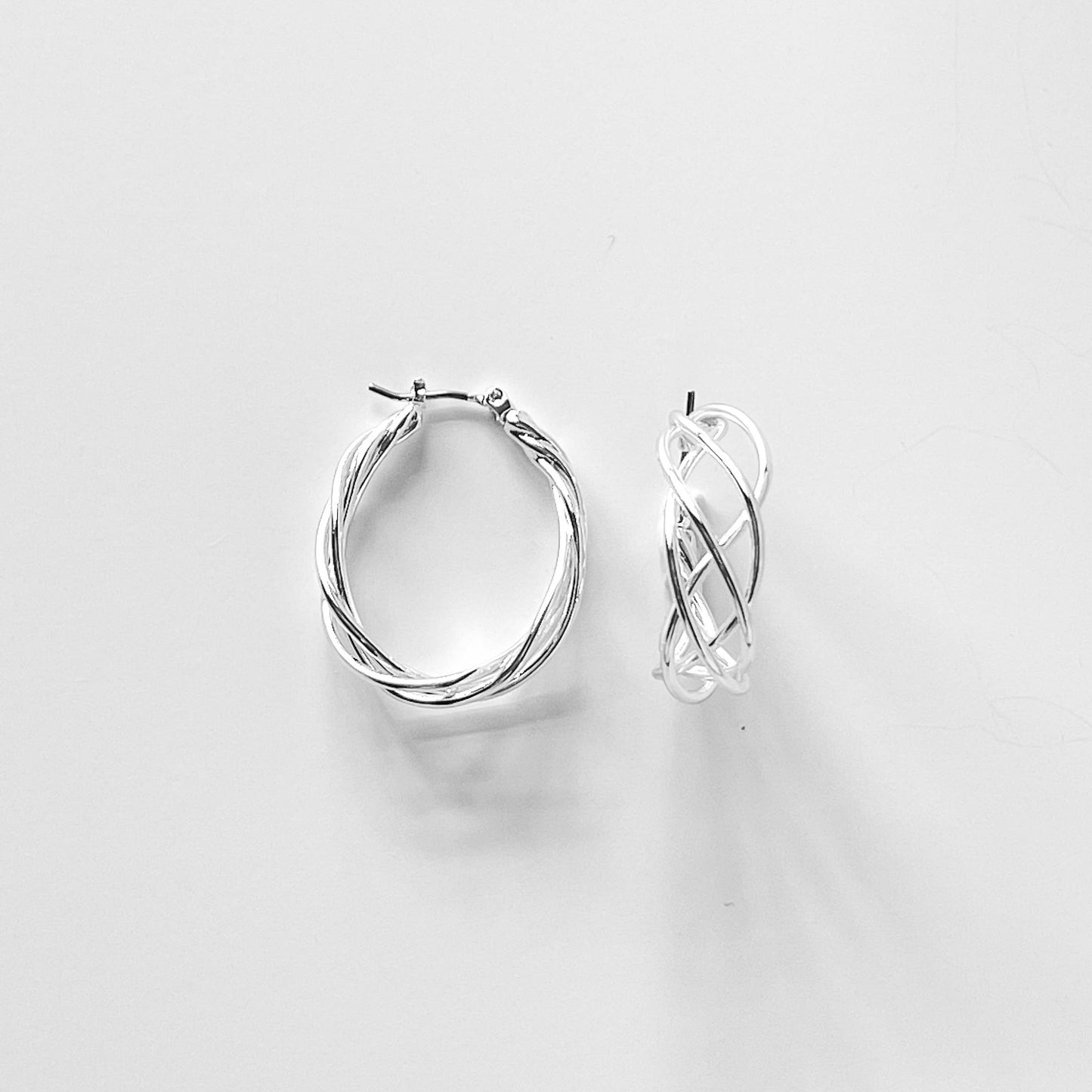 Fashion Wire Braided Teardrop Hoop Earrings