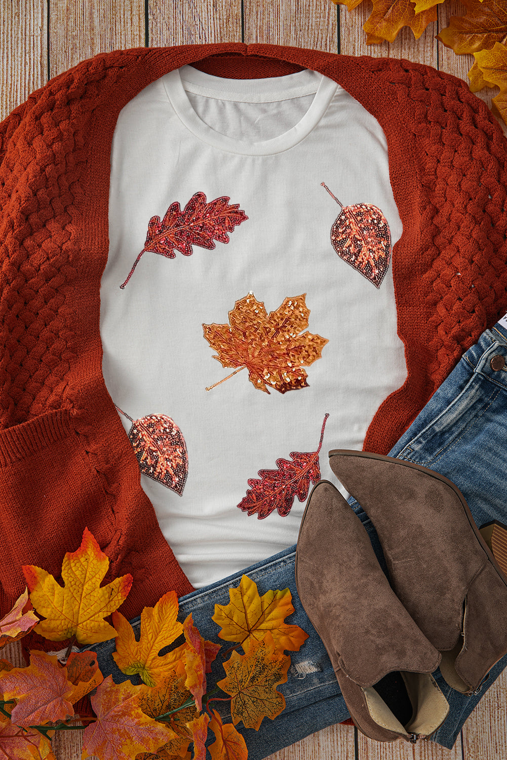 Leaf Graphic T Shirt