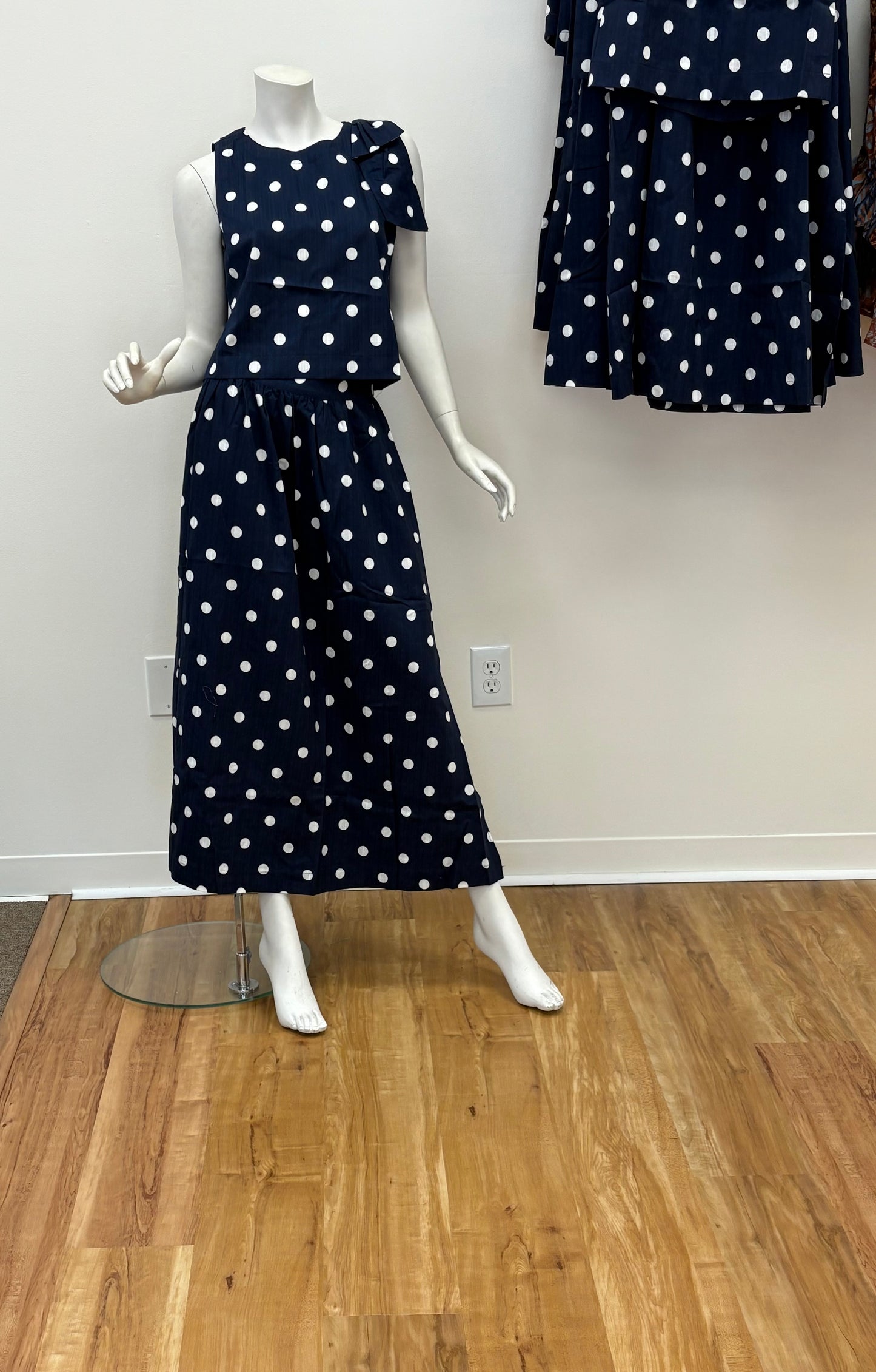 Caryn Poka Dot Sleeveless Top