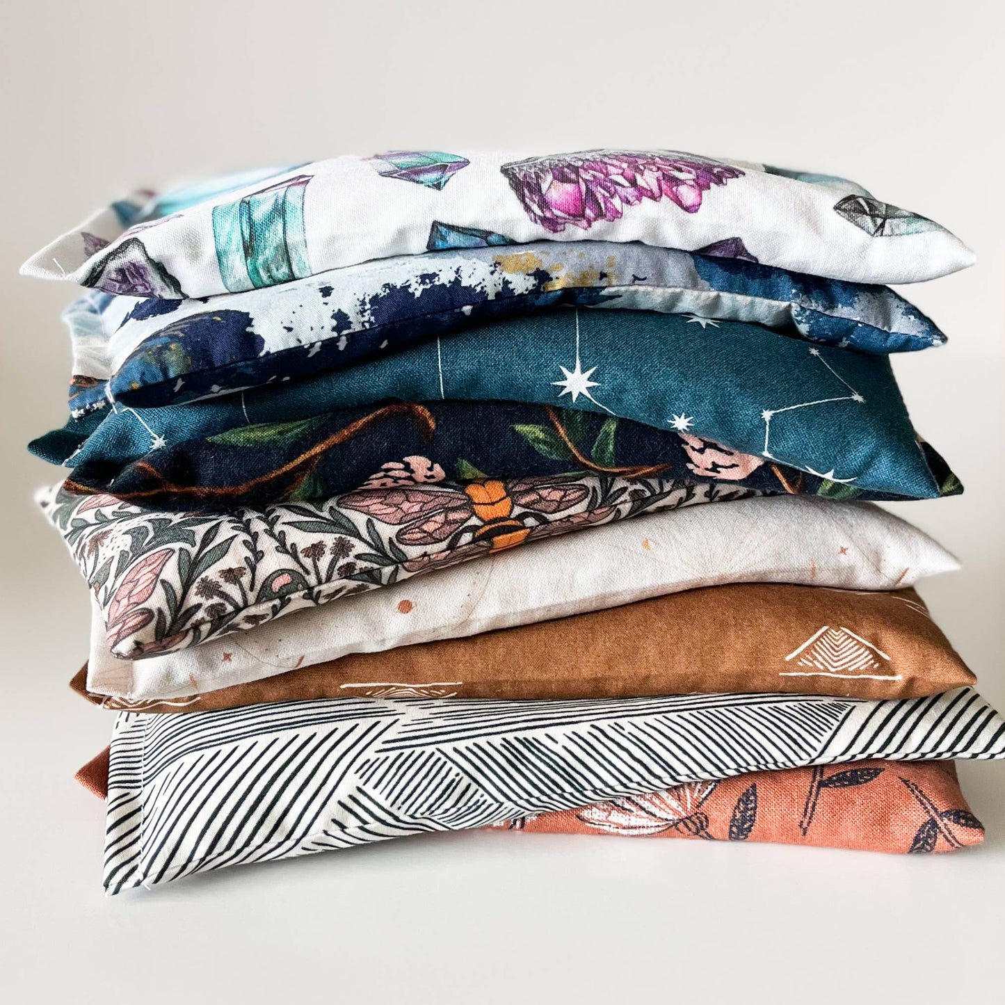 Lavender Eye Pillow - Mint, White & Gold Stars