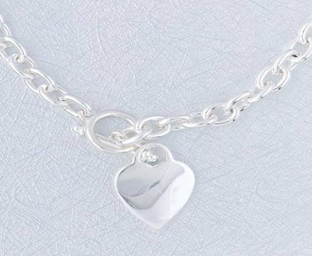 Tiffany 18" Heart Tag Necklace-Silver