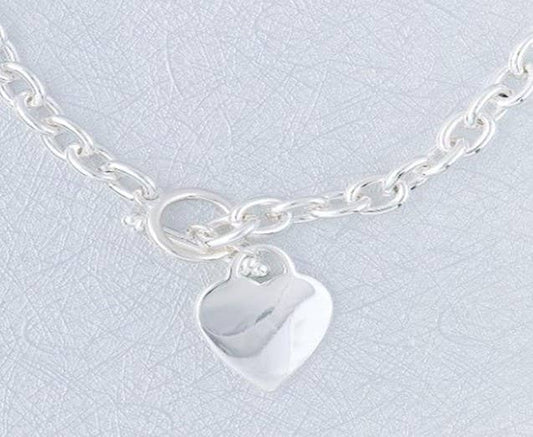 Tiffany 18" Heart Tag Necklace-Silver