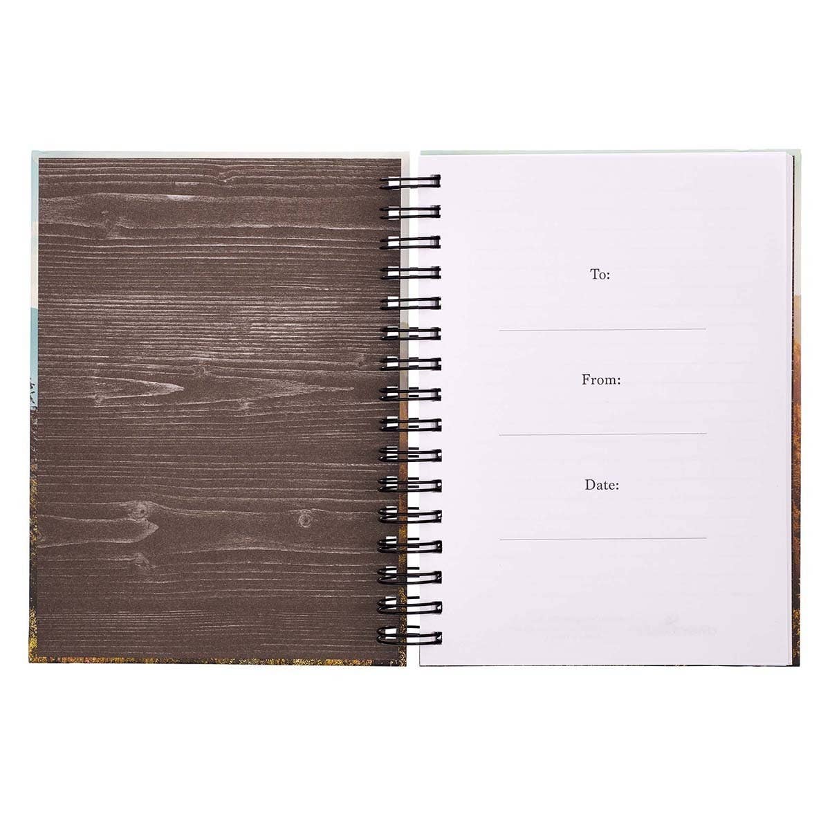 Be Strong and Courageous Large Wirebound Journal with Elasti