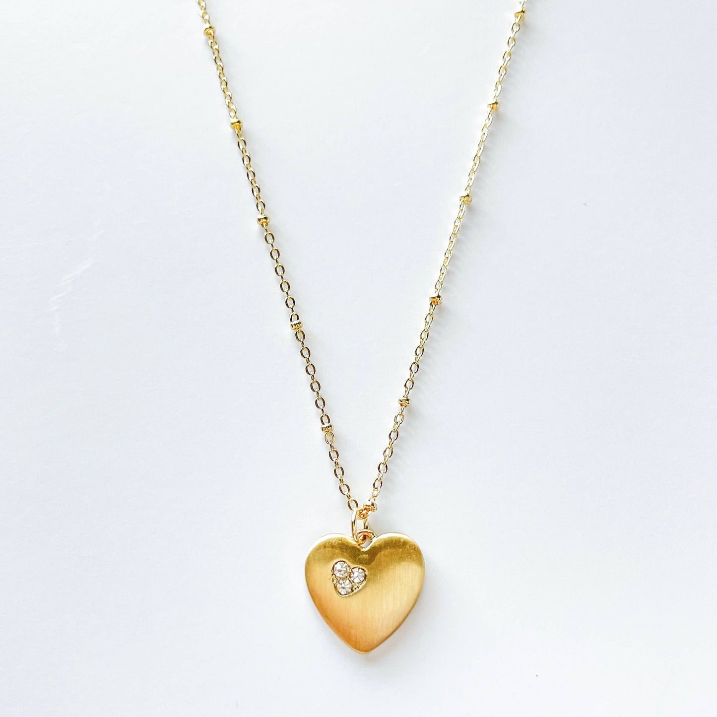 Fashion Heart Stone Pendant Necklace