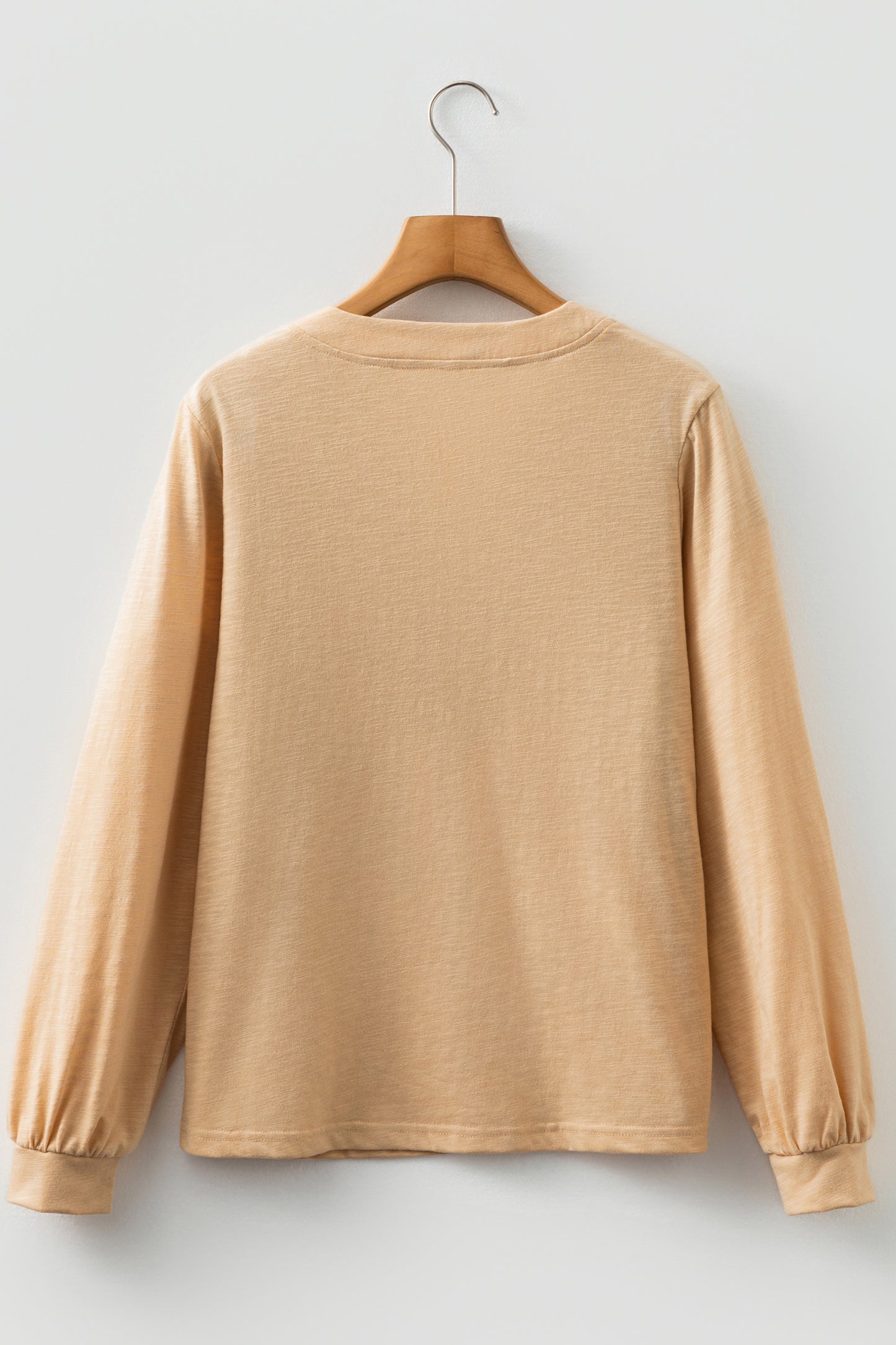 V Neck Long Sleeve Light French Beige