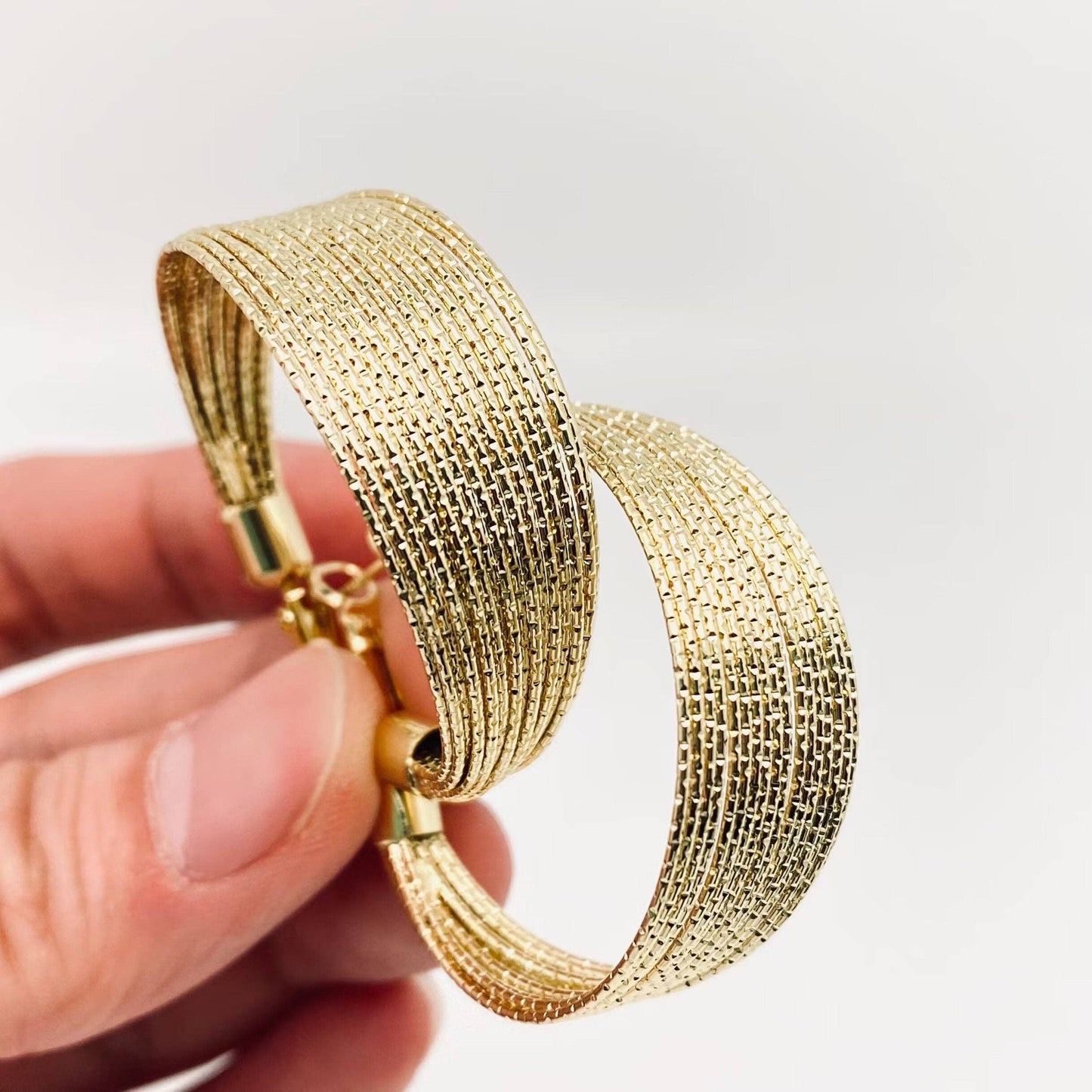 Golden Multi-layer Coil Hoop Earring