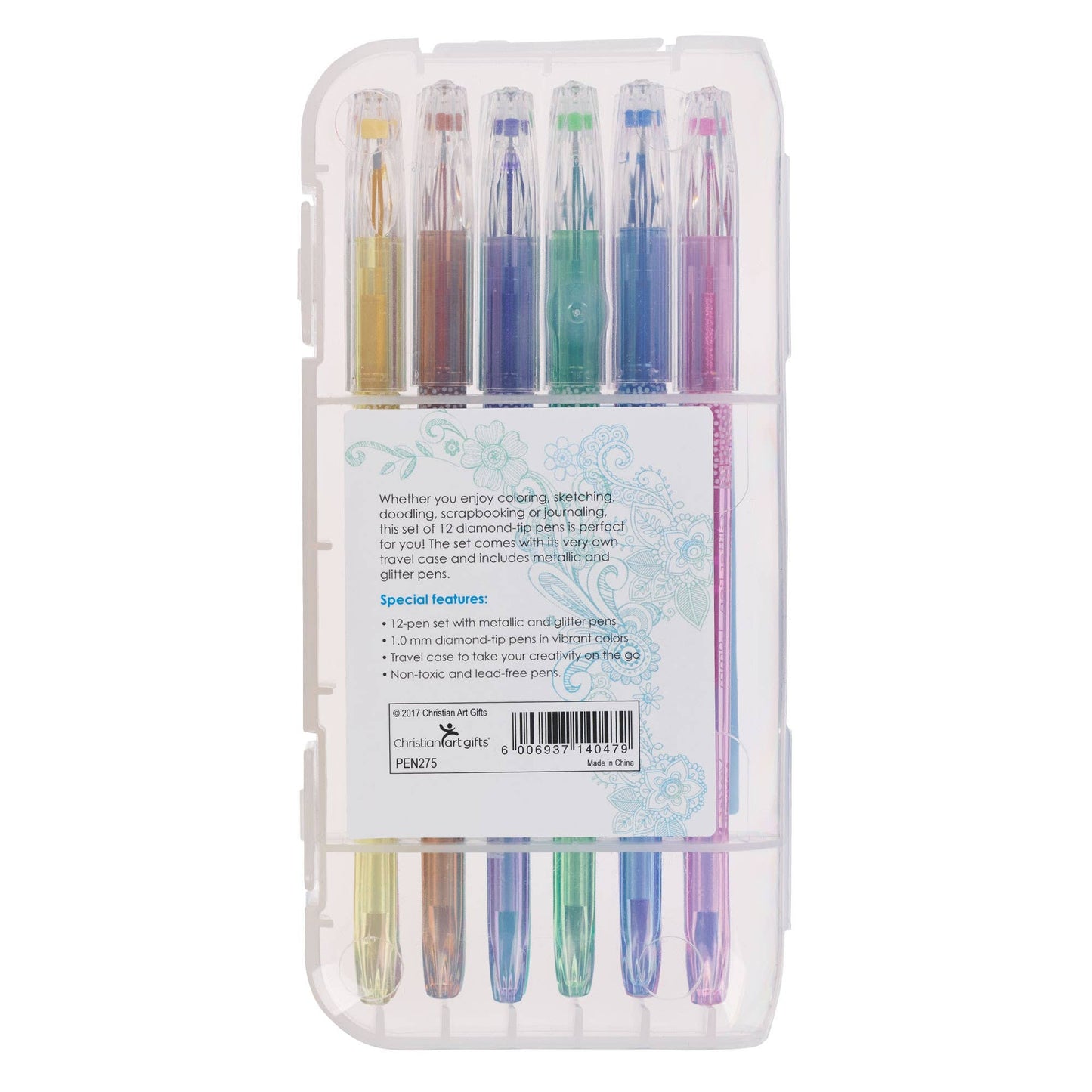 Gel Pen Set 12pc Metallic/Glitter