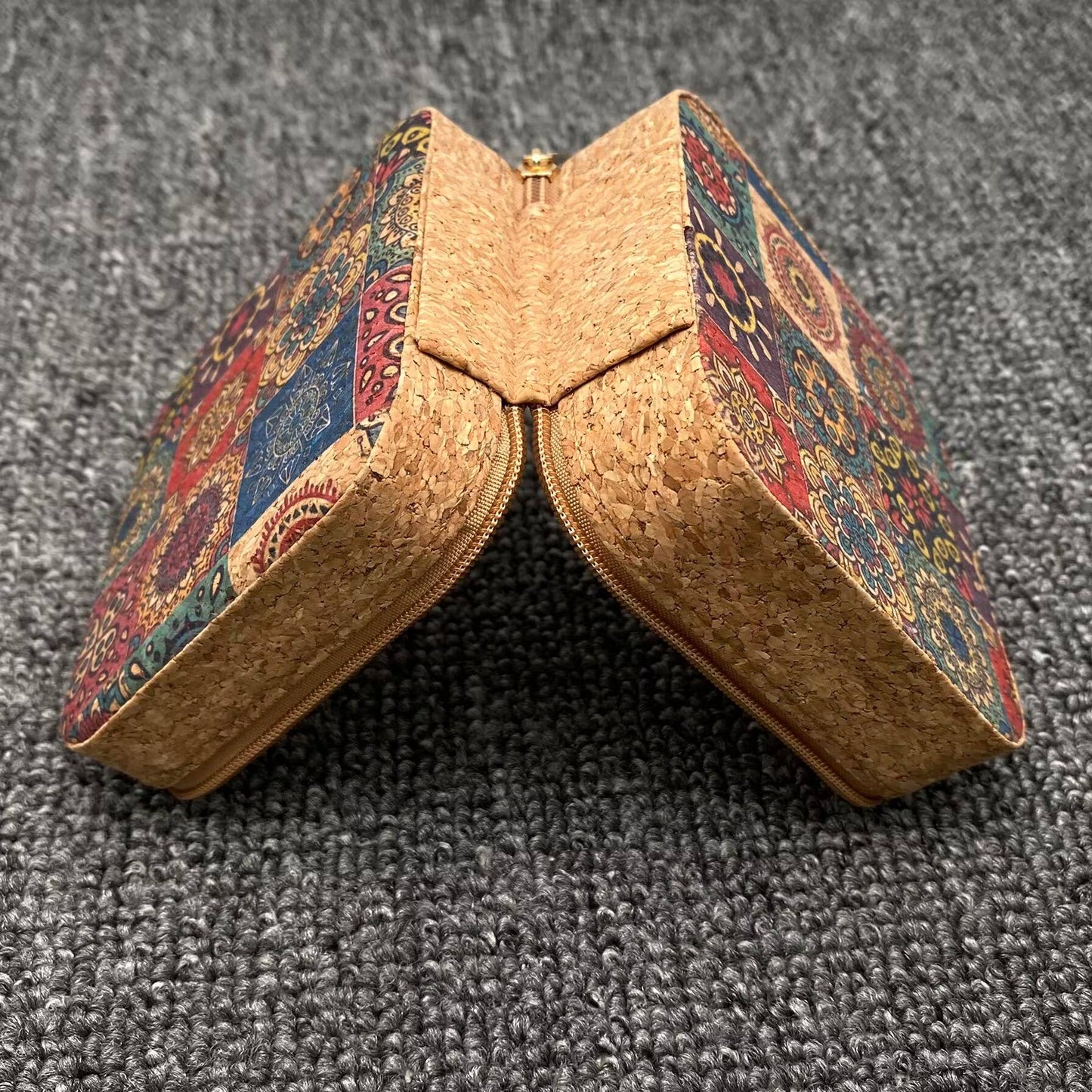 Vintage Crushed Wood Grain PU Leather Jewelry Storage Box: B