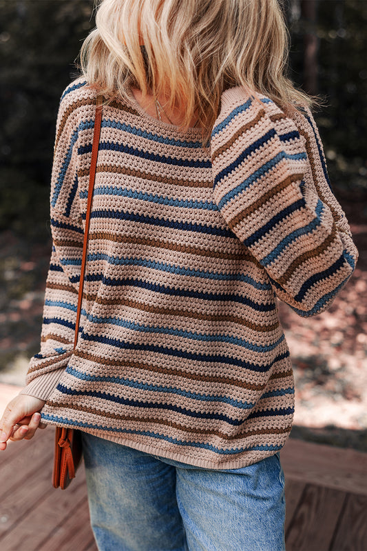Mulicolor Striped Knit Sweater