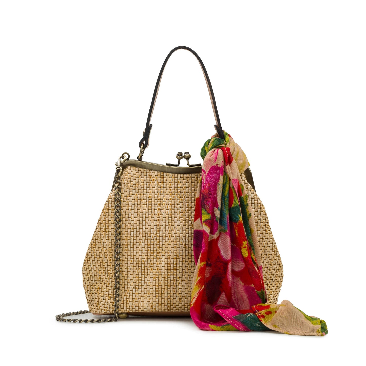 Patricia Nash Laureana Satchel with Scarf - Burnished Woven: Spring Multi