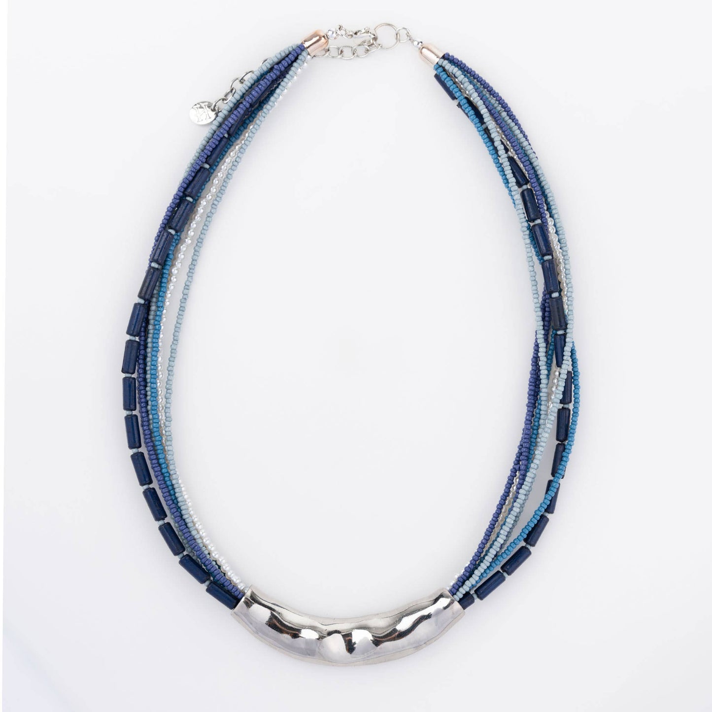 Kirrily Seed Bead with Cast Textured Accent 16" Necklace