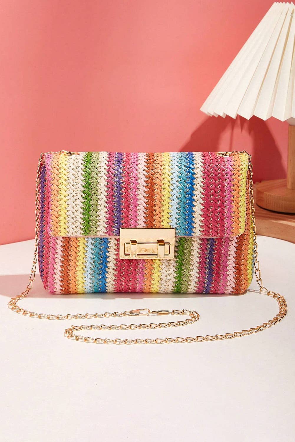 LDC Bohemian Woven Gold Chain Shoulder Bag