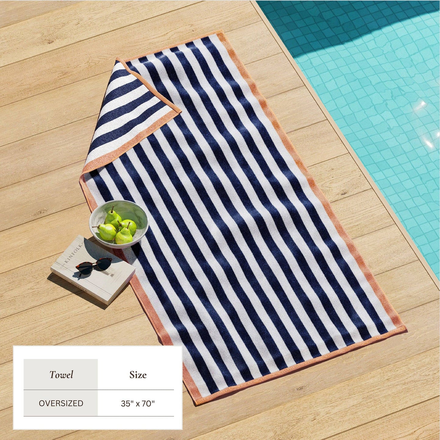 Oversized Striped Border Cabana Beach Towel - Santa Cruz