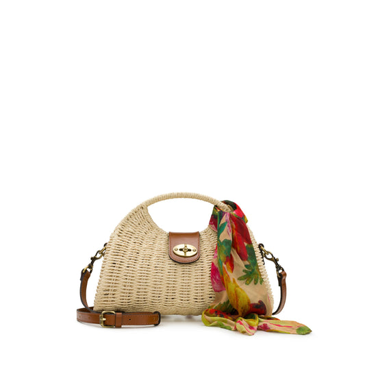 Patricia Nash Sarakino Woven Top Handle Bag with Scarf