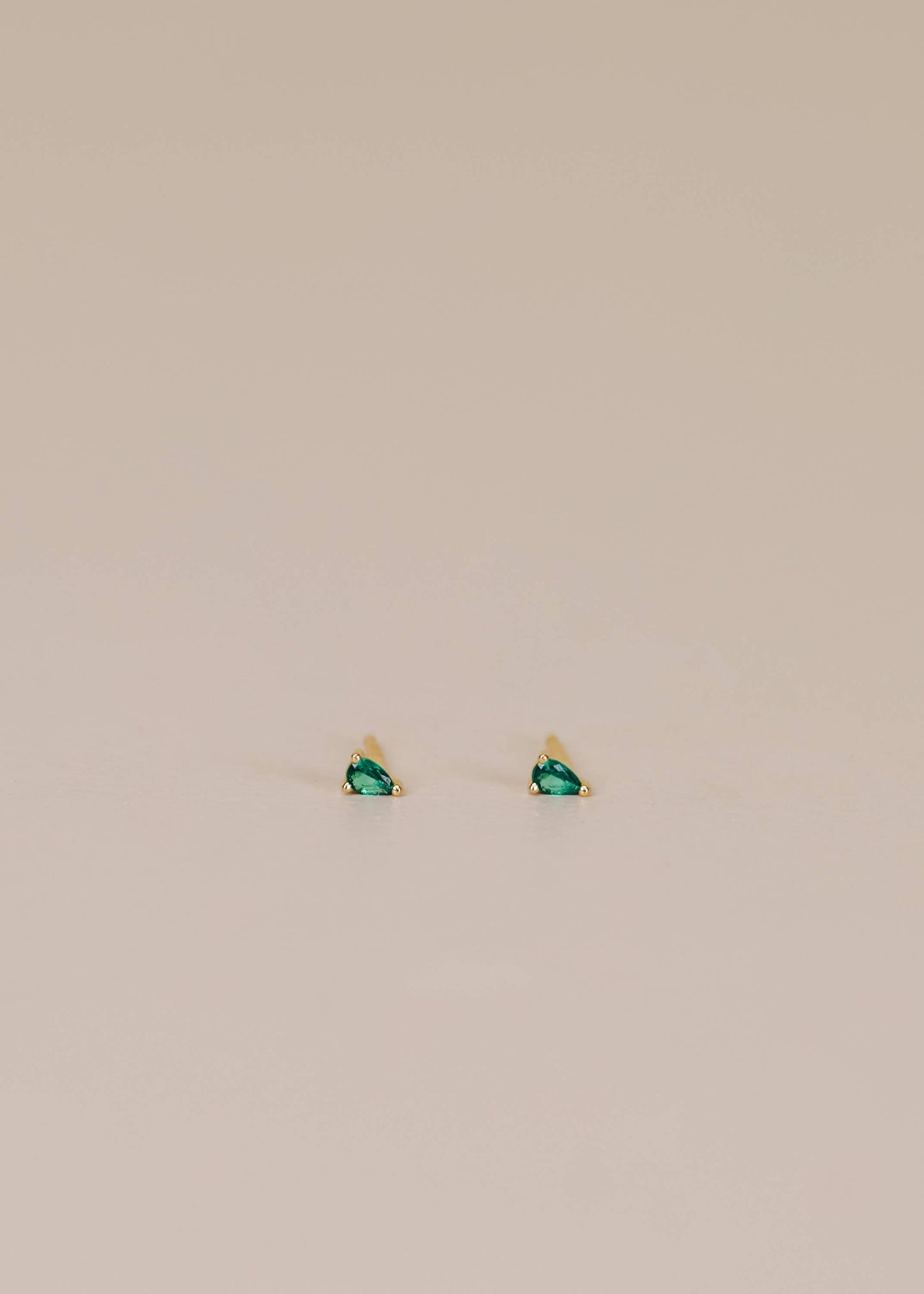 Teardrop - Emerald CZ - Earrings
