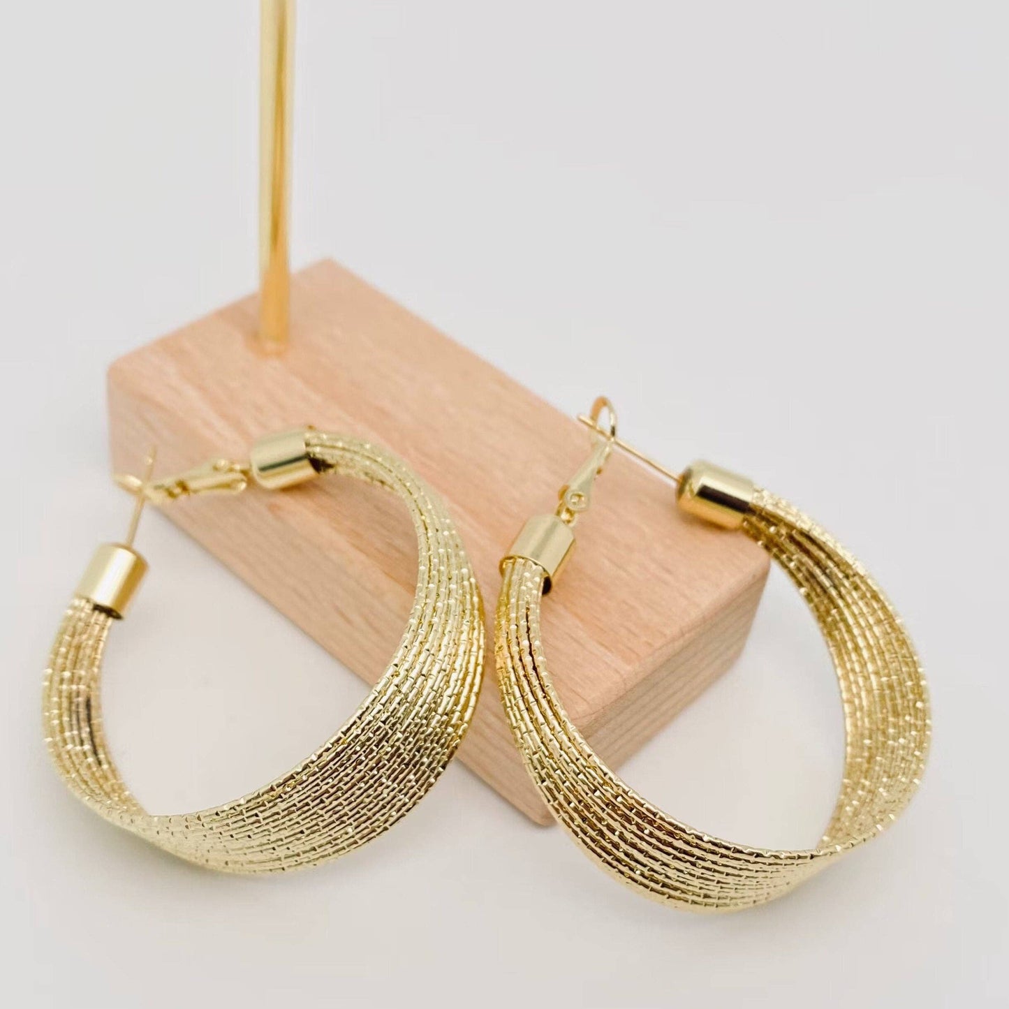 Golden Multi-layer Coil Hoop Earring