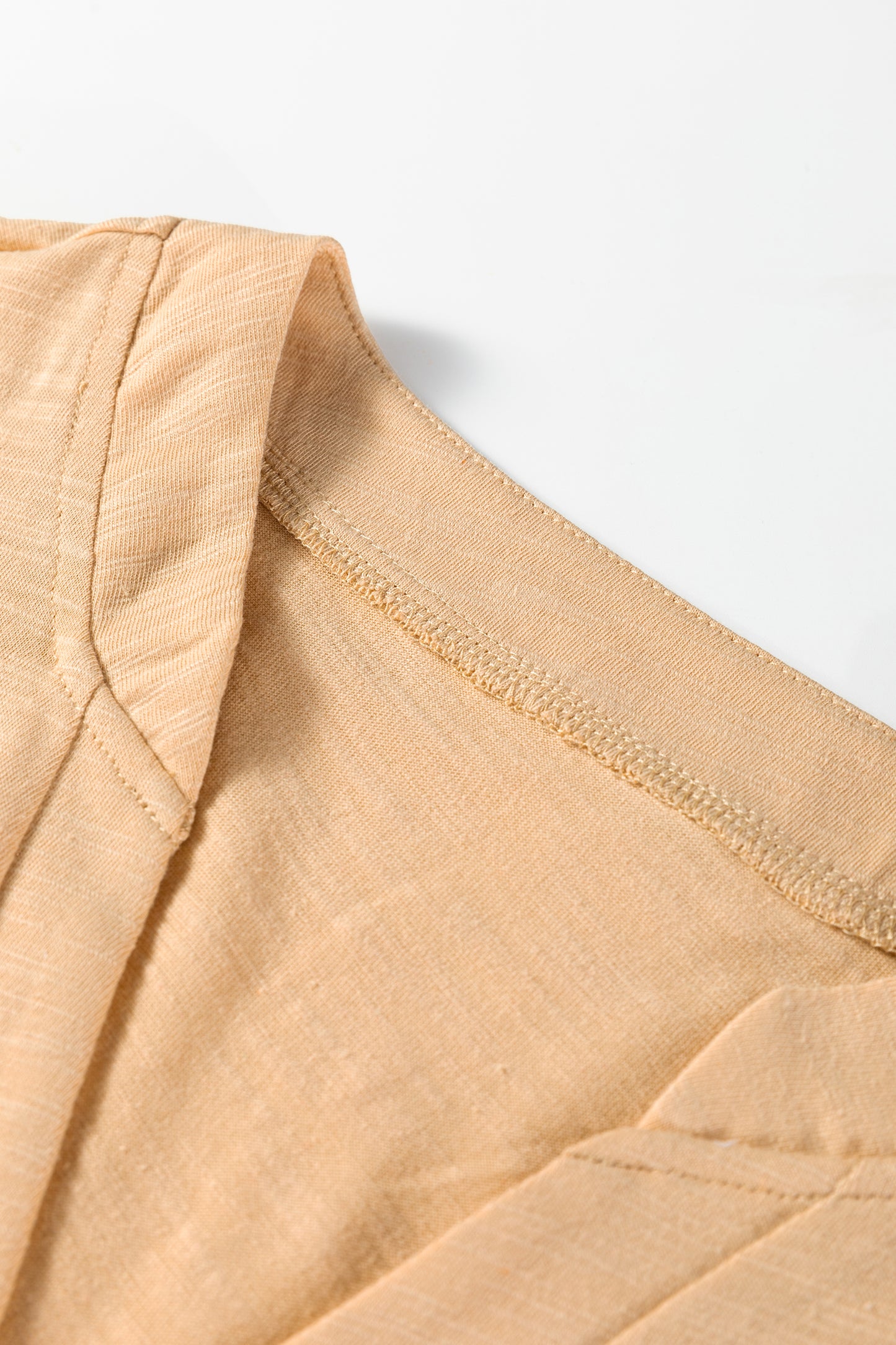 V Neck Long Sleeve Light French Beige