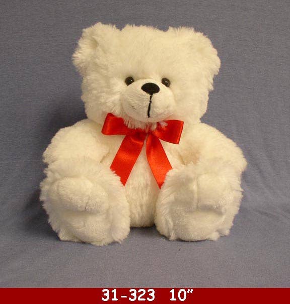 10" white bear plush toy