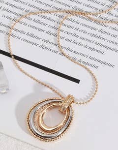 Fashion Oblong Multi Layer Long Necklace N1053