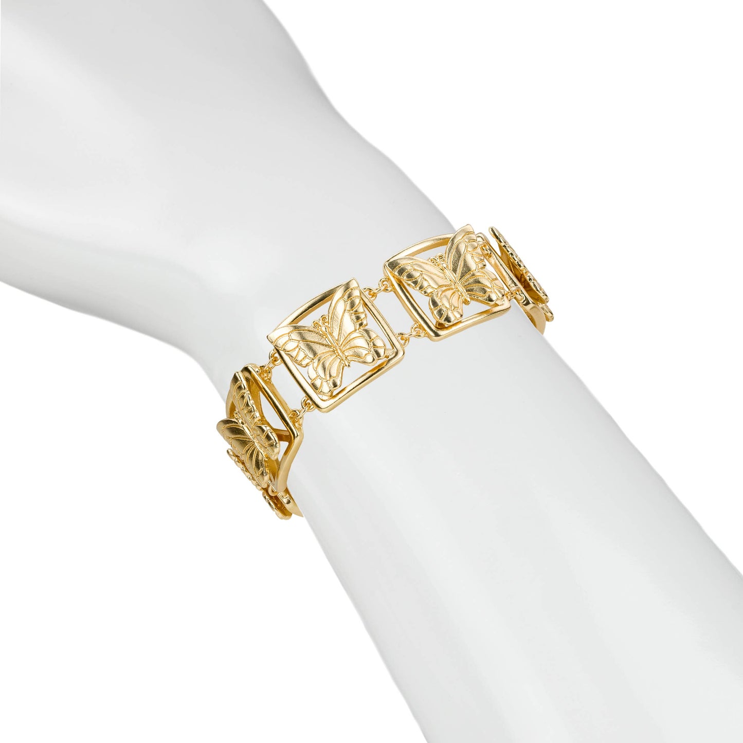 Patricia Nash Butterfly Link Bracelet: Matte Gold