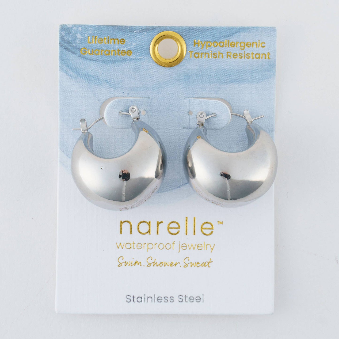 Narelle Waterproof Bowl Hoop Earrings: Yellow Gold