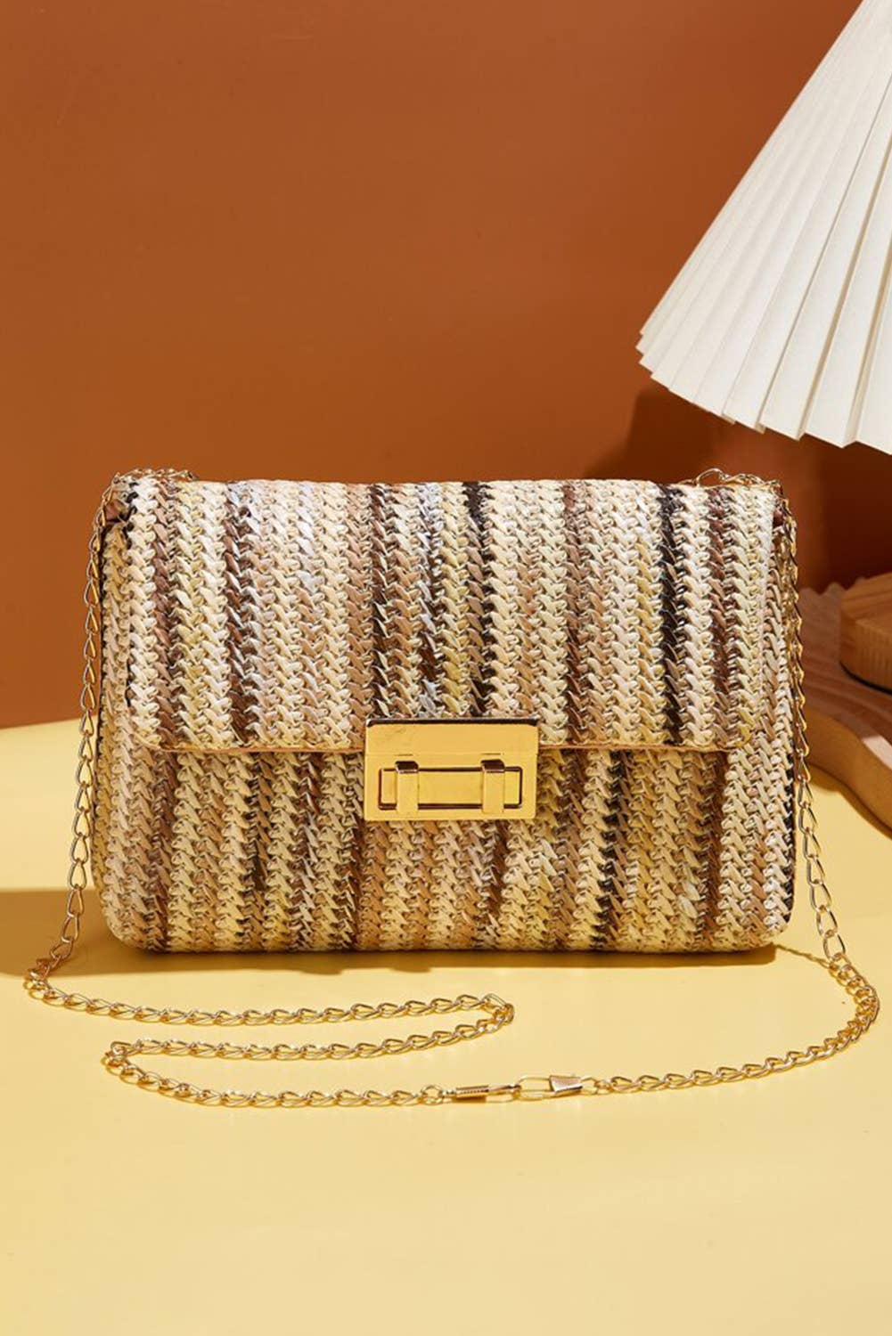 LDC Bohemian Woven Gold Chain Shoulder Bag